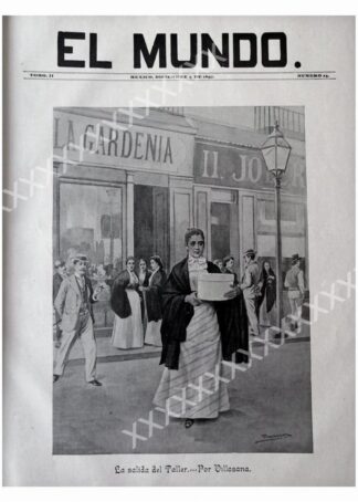 PORTADA ANTIGUA ORIGINAL  1897. JOSE Ma. VILLASANA, LA SALIDA /52