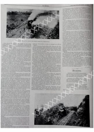 CARTEL ANTIGUO ORIGINAL DE 1897 EL PRIMER TREN DE CUERNAVACA