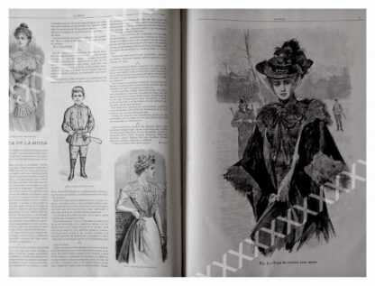 CARTEL ANTIGUO ORIGINAL DE REVISTA DE MODA ANTIGUA " LA MODA " 1897 / MUY RARA - Image 3