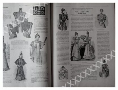 CARTEL ANTIGUO ORIGINAL DE REVISTA DE MODA ANTIGUA " LA MODA " 1897 / MUY RARA - Image 4