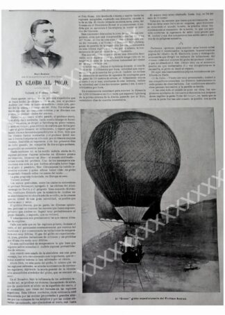 CARTEL ANTIGUO ORIGINAL DE 1897 EXPEDICION ARTICA DE ANDREE