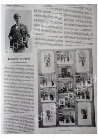 CARTEL ANTIGUO ORIGINAL DE 1897 ESTRENAN LA BOHEMIA DE PUCCINI