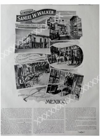 CARTEL ANTIGUO ORIGINAL DE 1897 EMPRESA SAMUEL W. WALKER