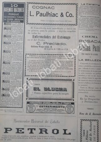 CARTEL ANTIGUO ORIGINAL DE CARTEL PUBLICITARIO DEL SIGLO 19. 1899 /2