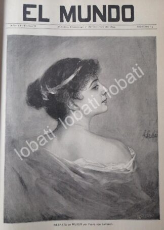 PORTADA ANTIGUA ORIGINAL  DE FRANZ VON LENBACH, 1899 MUJER /ARTE