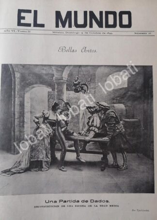 PORTADA ANTIGUA ORIGINAL  1899 DE TIZSKIEWITZ: UNA PARTIDA DE DADOS