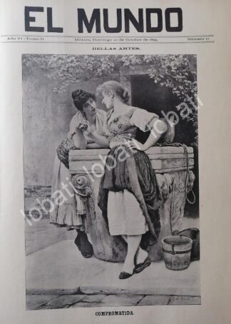 PORTADA ANTIGUA ORIGINAL  ARTISTICA 1899. COMPROMETIDA / ARTE