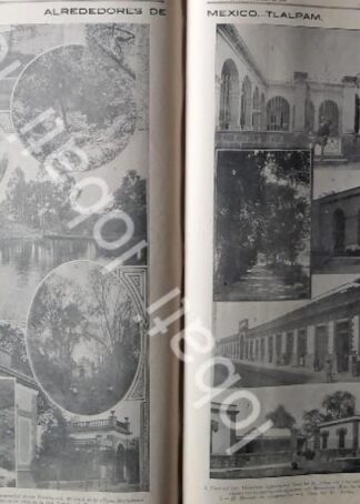 CARTEL ANTIGUO ORIGINAL DE CASAS Y LUGARES DE TLALPAM 1899 / LDM