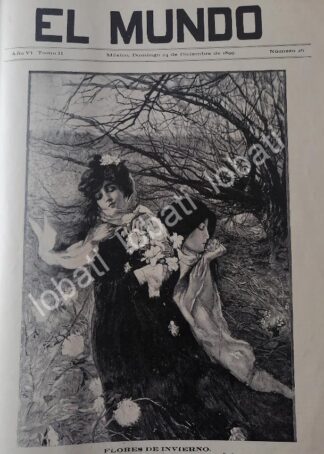 PORTADA ANTIGUA ORIGINAL  ARTISTICA 1899. FLORES DE INVIERNO. POR: MIHAIL SIMONIDY