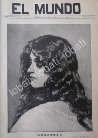 PORTADA ANTIGUA ORIGINAL  1899 POR. EUGENIO BLAAS - GRAZIELLA