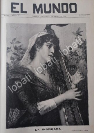 PORTADA ANTIGUA ORIGINAL  DE CONRAD KIESEL 1899 LA INSPIRADA / ARTE