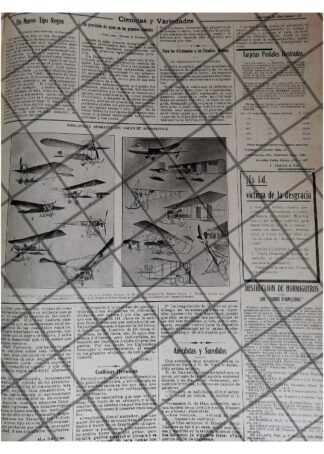 AFICHE RETRO NUEVOS AVIONES DE 1912 Y MAS NOTAS