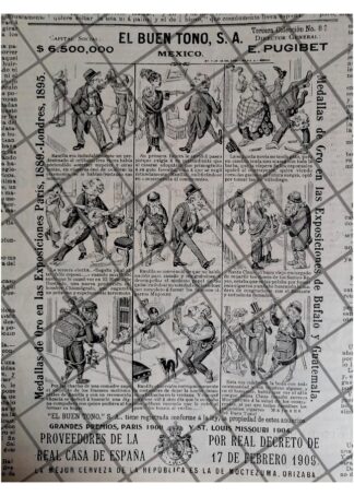 TIRA COMICA ANTIGUA CIGARRERA EL BUEN TONO 1911 /40