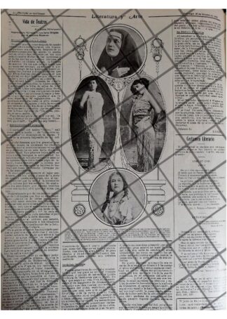 AFICHE ANTIGUO ACTRICES DE TEATRO ESPECTACULOS 1912