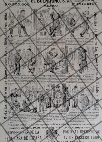 TIRA COMICA ANTIGUA CIGARRERA EL BUEN TONO 1911 /41