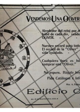 CARTEL PUBLICITARIO RETRO 1912 MAQUINA DE ESCRIBIR OLIVER ·2