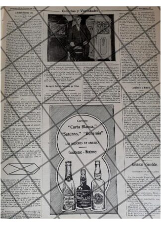 AFICHE ANTIGUO 1912 T. ALBA EDISON, CERVEZA CARTA BLANCA