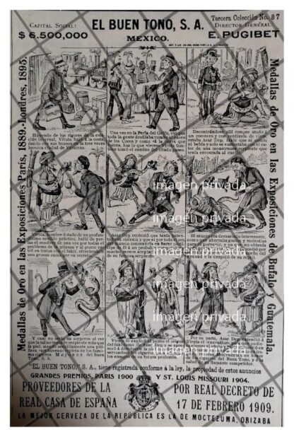 TIRA COMICA ANTIGUA CIGARRERA EL BUEN TONO 1912 /44