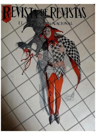 PORTADA ANTIGUA ARTISITCA 1912 ARLEQUIN SONRIENTE