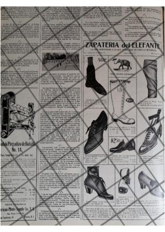 AFICHE PUBLICITARIO RETRI ZAPATERIA DEL ELEFANTE Y MAS 1912