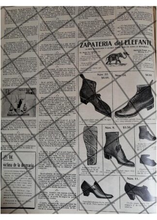 AFICHE RETRO ZAPATERIA DEL ELEFANTE Y OTRAS 1912