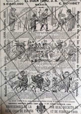 TIRA COMICA ANTIGUA CIGARRERA EL BUEN TONO 1912 /48