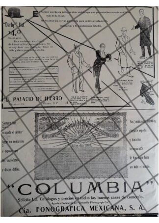 PUBLICIDAD ANTIGUA CIA. FONOGRAFICA MEXICANA 1912 Y OTROS