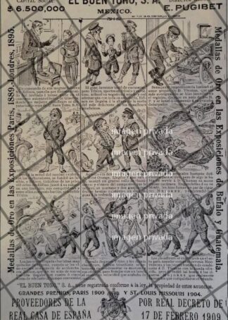 TIRA COMICA ANTIGUA CIGARRERA EL BUEN TONO 1912 /49