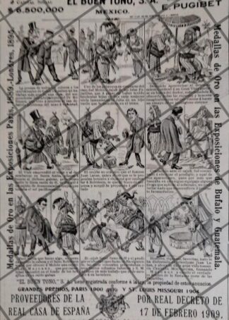 TIRA COMICA ANTIGUA CIGARRERA EL BUEN TONO 1912 /50