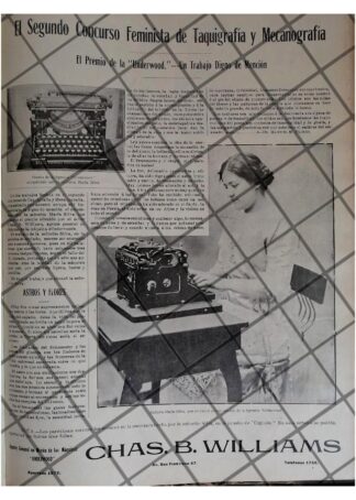 CARTEL ANTIGUO 1912 PREMIO UNDERWOOD DE TAQUIGRAFIA
