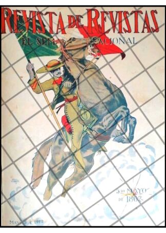 PORTADA ANTIGUA 1912 CHARRO A CABALLO, ERROR BANDERA