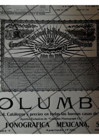PUBLICIDAD ANTIGUA CIA. FONOGRAFICA MEXICANA 1912 -3