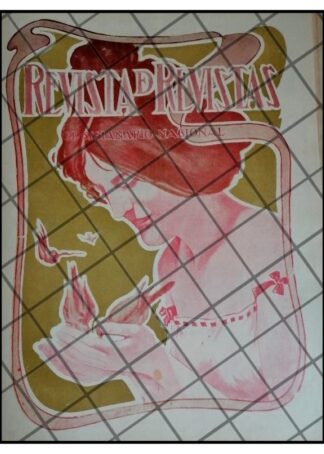 PORTADA ANTIGUA ART NOUVEAU 1912 DAMA Y PAJAROS