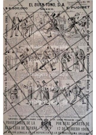 TIRA COMICA ANTIGUA CIGARRERA EL BUEN TONO 1912 /55