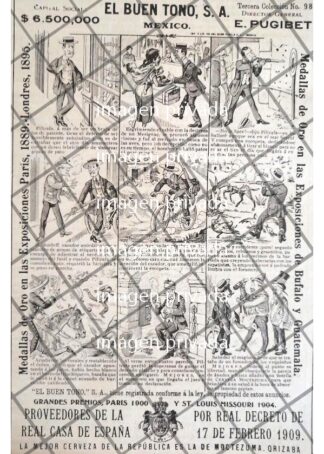 TIRA COMICA ANTIGUA CIGARRERA EL BUEN TONO 1912 /56