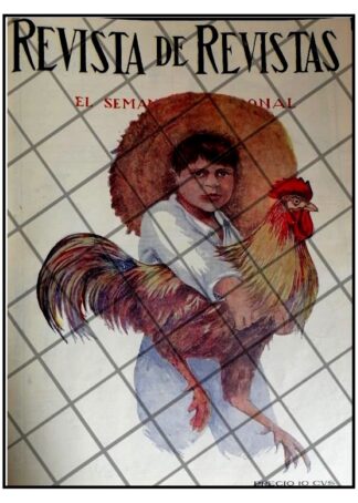 PORTADA ANTIGUA ARTISTICA 1912 NIÑO Y SU GALLO