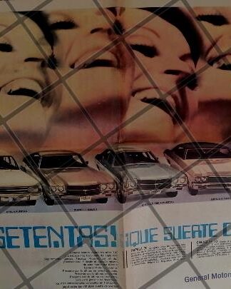 CARTEL RETRO MODELOS DE AUTOS CHEVROLET DE 1969. T. POSTER