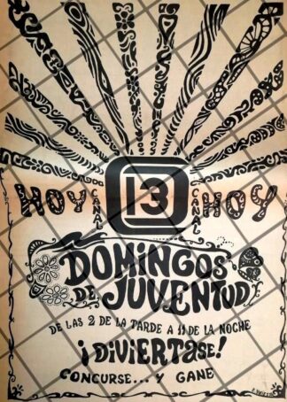 CARTEL DE PUBLICIDAD RETRO. CANAL 13 TRECEVISION 1969 /9