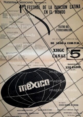 PUBLICIDAD RETRO 1ER FESTIVAL DE LA CANCION LATINA 1969 XHGC
