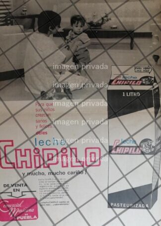 CARTEL PUBLICITARIO RETRO LECHE CHIPILO 1969 T. POSTER