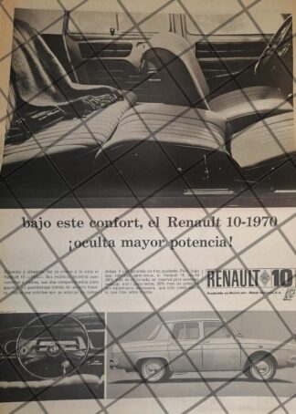 CARTEL RETRO AUTOS RENAULT 10. T POSTER 1969