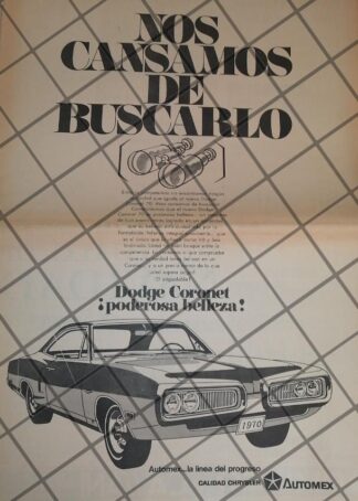 CARTEL RETRO AUTOS DODGE CORONET 1970. T POSTER