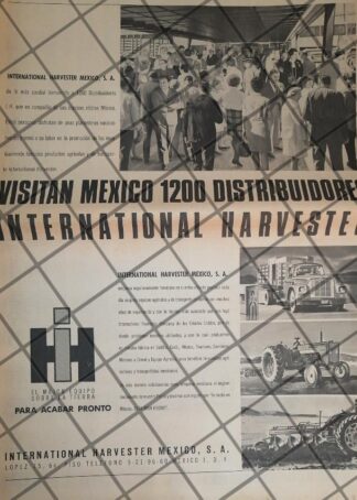 CARTEL PUBLICITARIO RETRO INTERNATIONAL HARVESTER MEXICO 1969