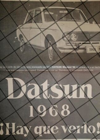 CARTEL RETRO AUTOS DATSUN BLUEBIRD 1968 T POSTER