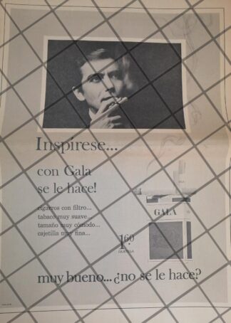 CARTEL PUBLICITARIO RETRO CIGARROS GALA 1969 T. POSTER