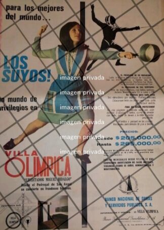 CARTEL PUBLICITARIO RETRO COLONIA VILLA OLIMPICA 1969 POSTER