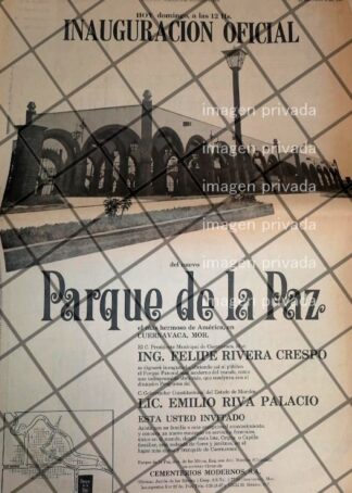 CARTEL PUBLICIDAD RETRO COLONIA PARQUE DE LA PAZ. MORELOS 69