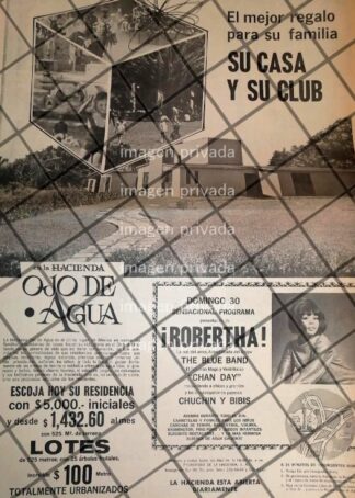 CARTEL PUBLICIDAD RETRO COLONIA HACIENDA OJO DE AGUA 69 /2