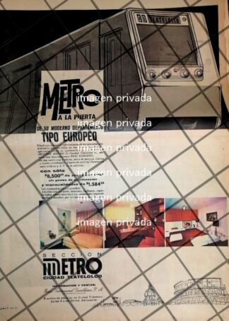 CARTEL PUBLICIDAD RETRO COLONIA CD TLATELOLCO 1969 T.POSTER 2