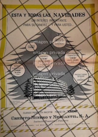 CARTEL PUBLICITARIO RETRO BANCO CREMI 1969 T. POSTER